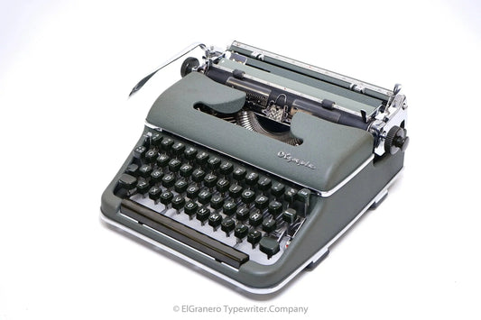 SOLD! Olympia SM3 Green, Vintage Manual Typewriter, Restored - ElGranero Typewriter.Company