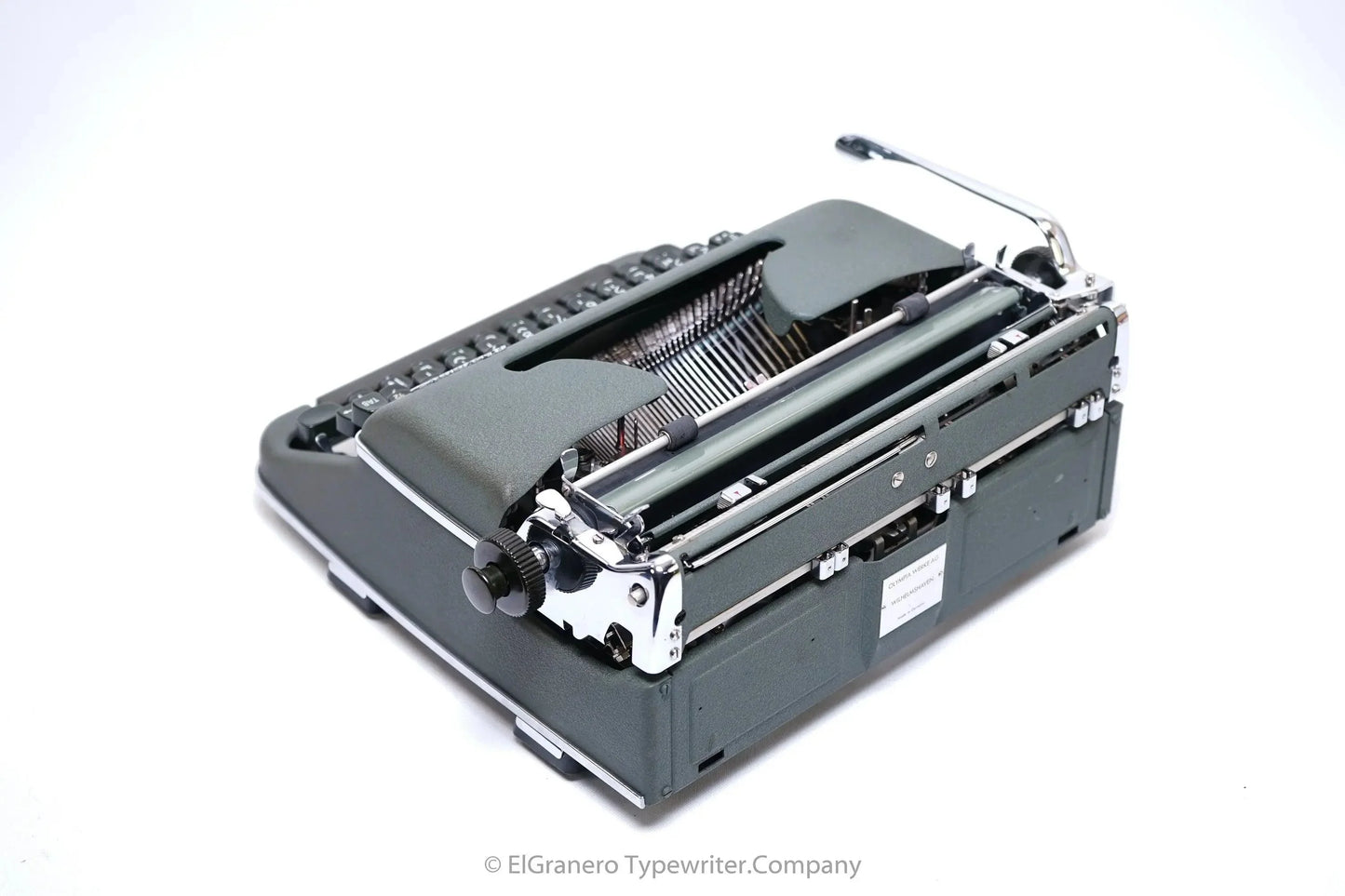 SOLD! Olympia SM3 Green, Vintage Manual Typewriter, Restored - ElGranero Typewriter.Company