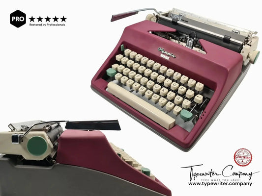 SOLD! Olympia SM8 Plum Violet, Vintage Manual Typewriter, Refurbished - ElGranero Typewriter.Company