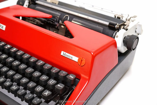 SOLD! Olympia SM9 Red, Vintage Manual Typewriter, Refurbished - ElGranero Typewriter.Company