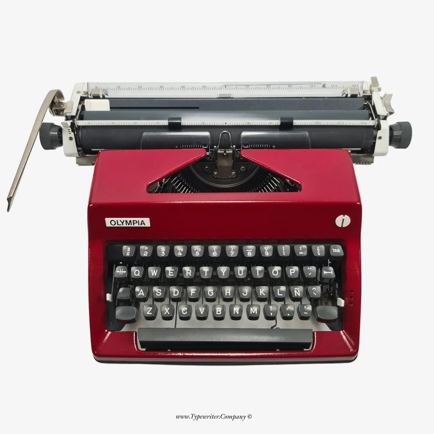 SOLD! Olympia SM9 Typewriter A3, Burgundy, QWERTY Keyboard, Refurbished - ElGranero Typewriter.Company