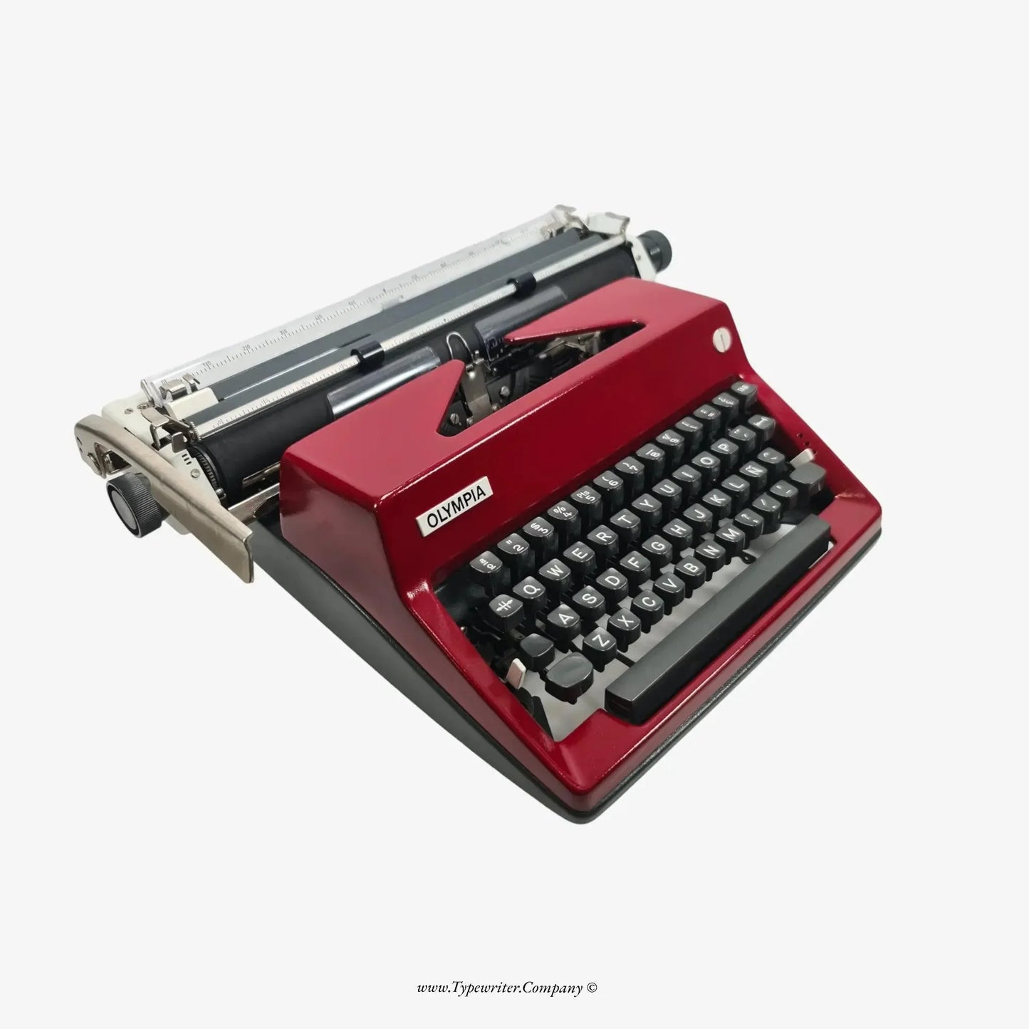 SOLD! Olympia SM9 Typewriter A3, Burgundy, QWERTY Keyboard, Refurbished - ElGranero Typewriter.Company