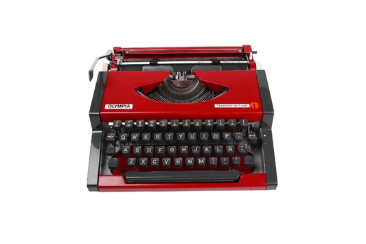 Olympia Traveller Cherry Red Vintage Manual Typewriter, Restored - ElGranero Typewriter.Company