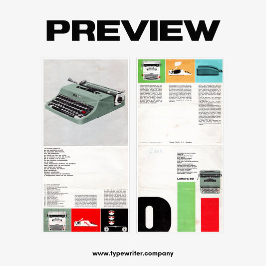 Original Vintage Ad for Typewriter Olivetti Lettera 32, PDF in Spanish - ElGranero Typewriter.Company