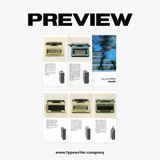 Original Vintage Ad for Typewriter Olivetti Lettera, Studio, Dora, PDF in Spanish - ElGranero Typewriter.Company
