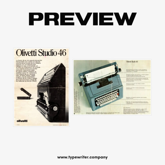 Original Vintage Ad for Typewriter Olivetti Studio 46, PDF in Spanish - ElGranero Typewriter.Company