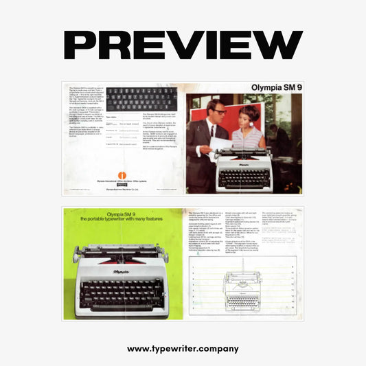 Original Vintage Ad for Typewriter Olympia SM9, PDF in English - ElGranero Typewriter.Company