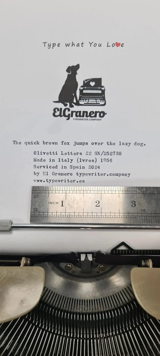 SOLD! Olivetti Lettera 22 Manual Vintage Typewriter, Portable, Serviced - ElGranero Typewriter.Company