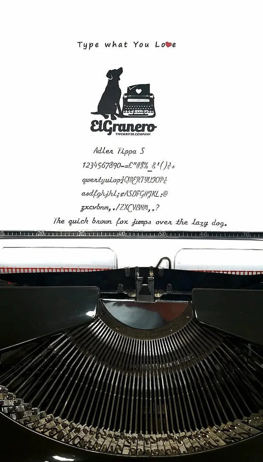 SOLD! Tippa S, Cursive Font, Black Manual Vintage Typewriter, Serviced - ElGranero Typewriter.Company