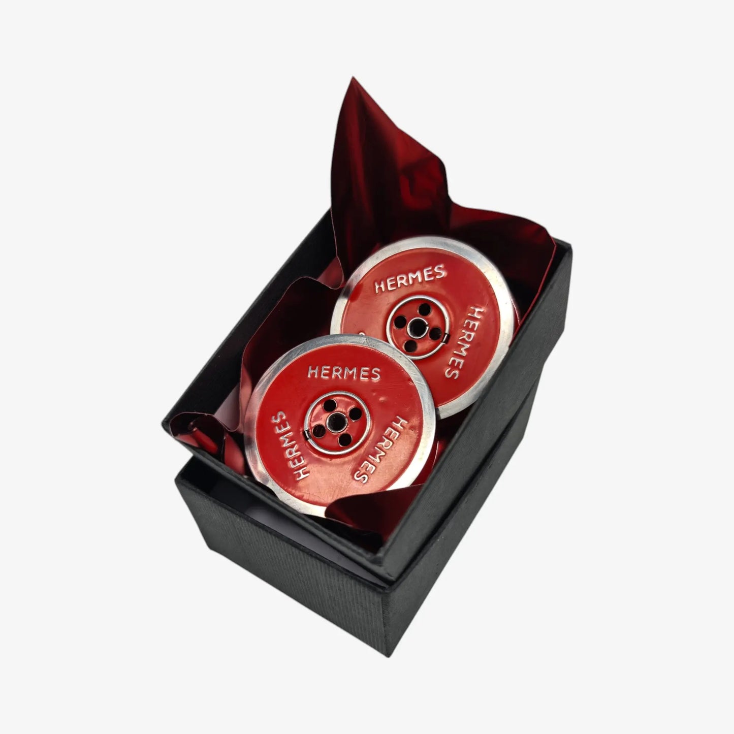 Red Silver Metal Ribbon Spools for Hermes Typewriters El Granero Typewriter.Company