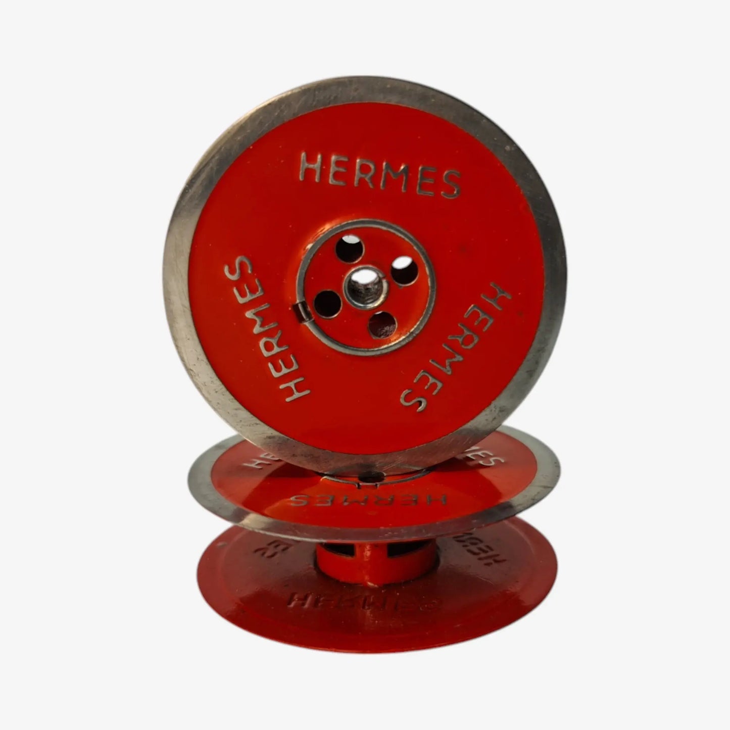Red Silver Metal Ribbon Spools for Hermes Typewriters El Granero Typewriter.Company