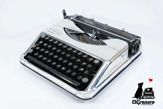 Hermes Baby Chrome Plated Portable Vintage Manual Typewriter, Refurbished - ElGranero Typewriter.Company