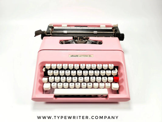 Olivetti Lettera 35 Orchid Pink Vintage, Manual Typewriter, Restored - ElGranero Typewriter.Company