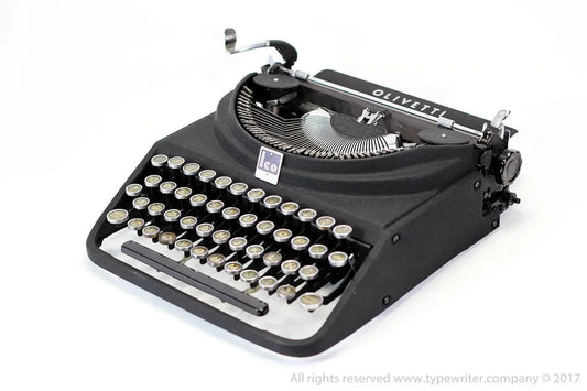 SOLD! Olivetti ICO MP1 Original Black Vintage Manual Typewriter, Serviced - ElGranero Typewriter.Company