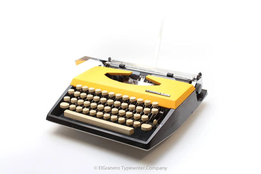 SOLD! Tippa S Black & Yellow, Vintage Manual Typewriter, Refurbished - ElGranero Typewriter.Company