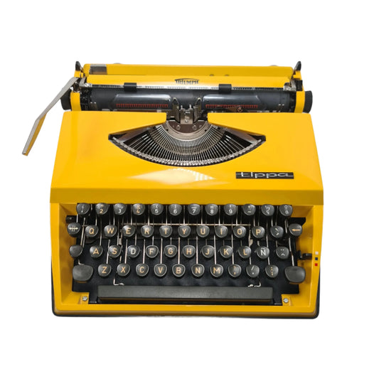 Adler Tippa, Yellow Manual Vintage Typewriter, QWERTY, Serviced - ElGranero Typewriter.Company