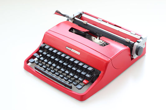 SALE! - Olivetti Lettera 32 Red Typewriter, Vintage, Professionally Serviced