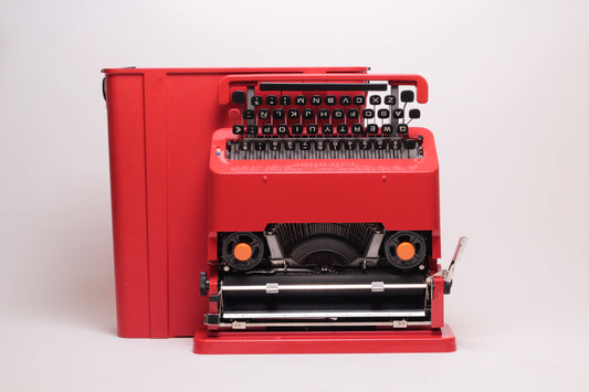 SALE! - Olivetti Valentine Red Typewriter, Portable Case, Mint Condition, Manual, Professionally Serviced