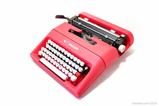 Olivetti Lettera 35 Original Crimson Light Red Typewriter, Vintage, Manual Portable, Professionally Serviced by Typewriter.Company