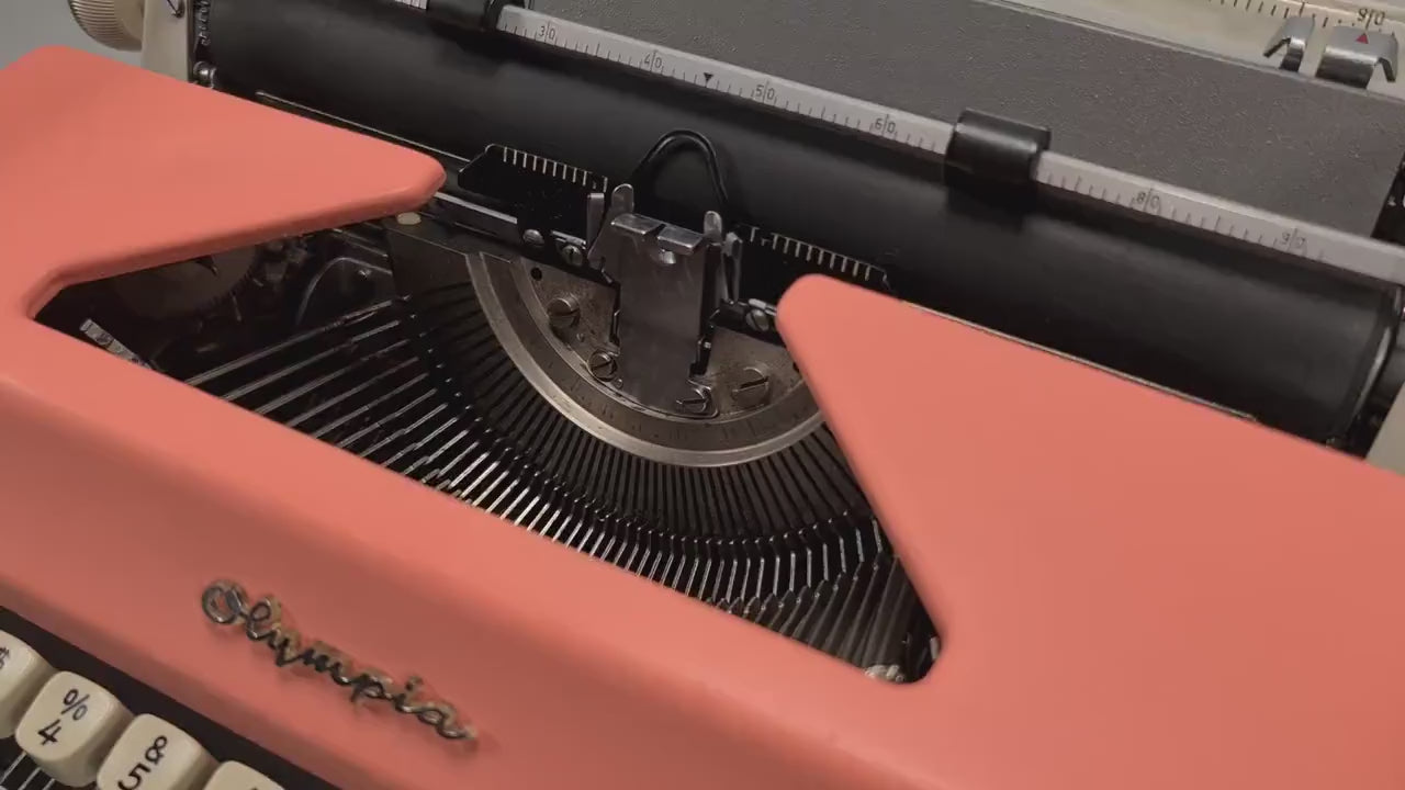 Olympia SM8/9 Pink Typewriter, Vintage, Mint Condition, Manual Portable, Professionally Serviced by Typewriter.Company