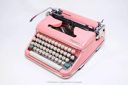 Limited Edition Olympia SM2/3 Flamingo Pink Typewriter, Vintage, Manual Portable, Professionally Serviced by Typewriter.Company - ElGranero Typewriter.Company