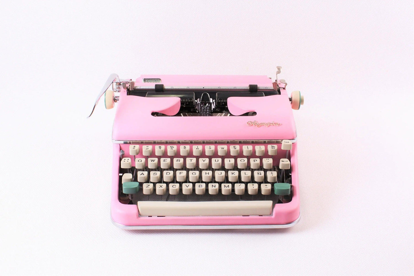 SOLD! Olympia SM 2/3 Pink, Vintage Manual Typewriter, Refurbished - ElGranero Typewriter.Company