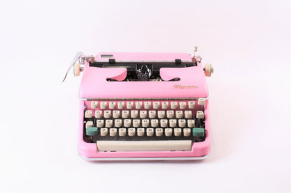 SOLD! Olympia SM 2/3 Pink, Vintage Manual Typewriter, Refurbished - ElGranero Typewriter.Company