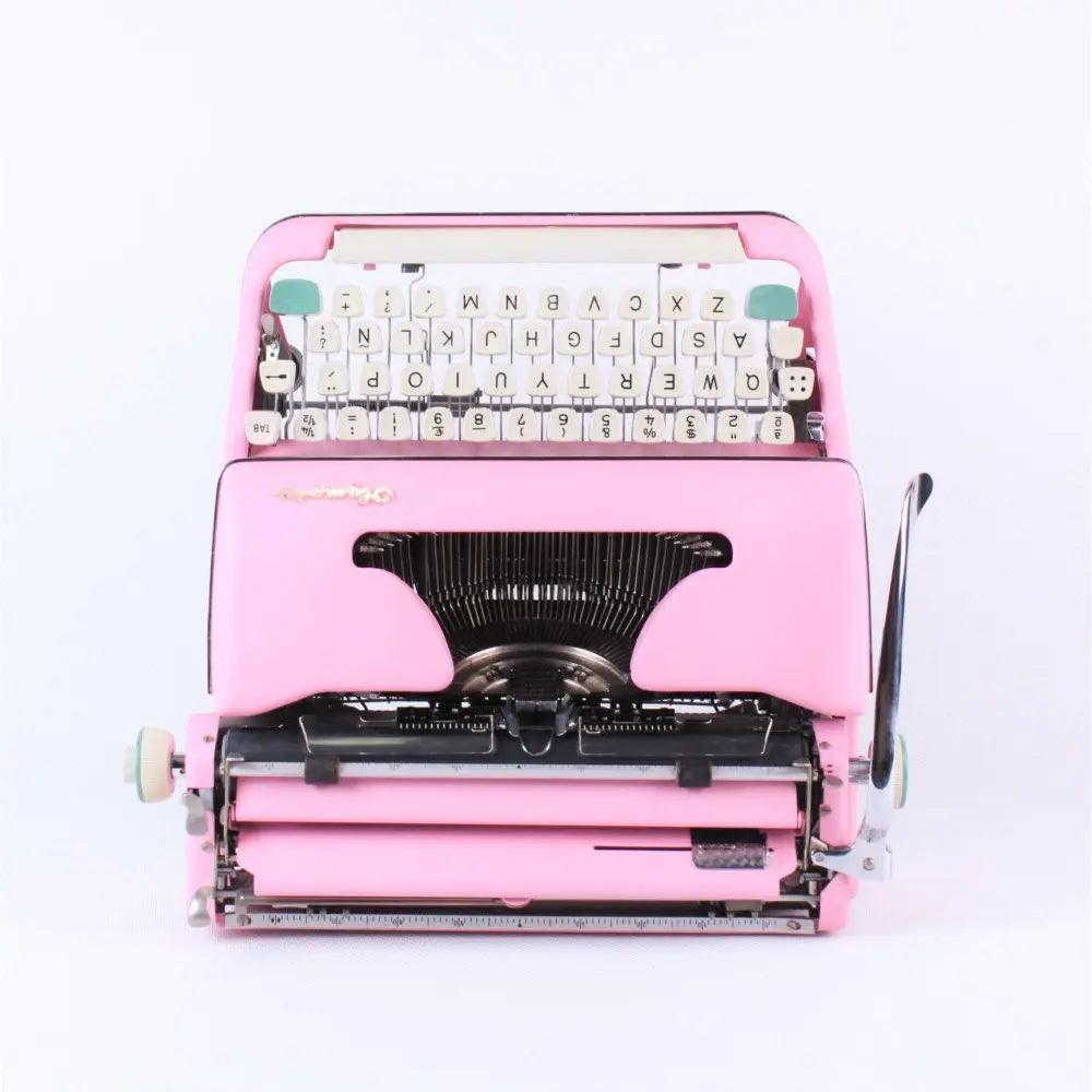SOLD! Olympia SM 2/3 Pink, Vintage Manual Typewriter, Refurbished - ElGranero Typewriter.Company