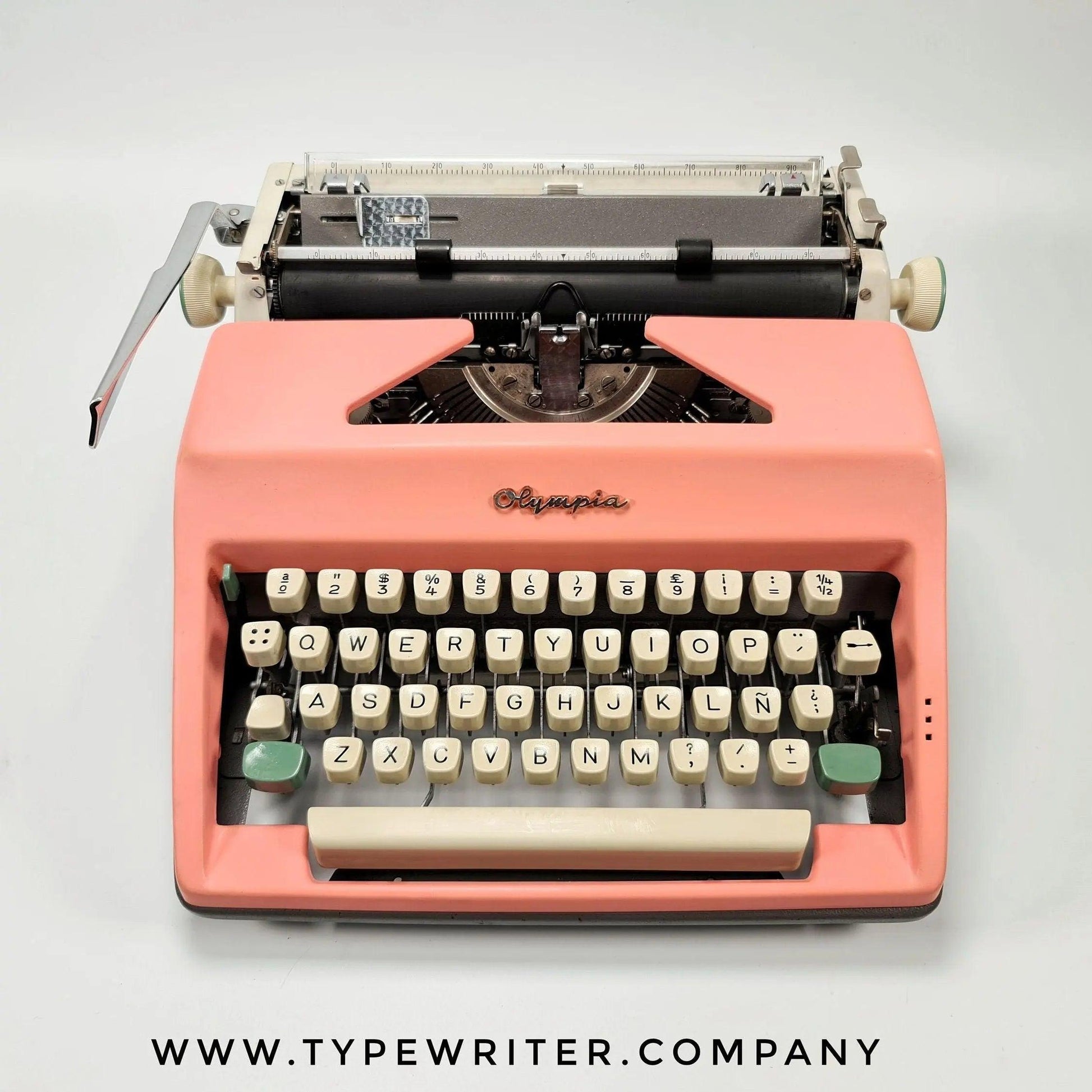 SOLD! Olympia SM Flamingo Pink, Vintage Manual Typewriter, Restored - ElGranero Typewriter.Company