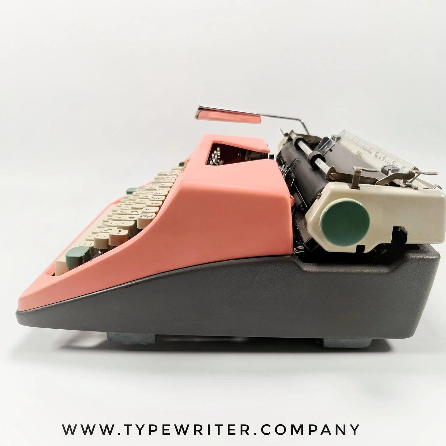 SOLD! Olympia SM Flamingo Pink, Vintage Manual Typewriter, Restored - ElGranero Typewriter.Company