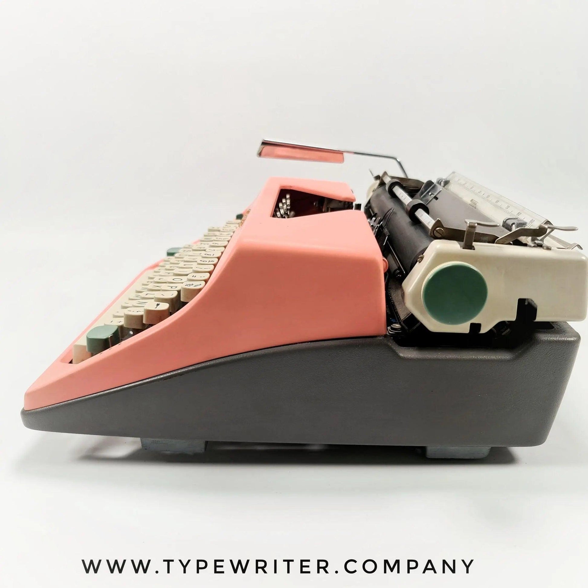 SOLD! Olympia SM Flamingo Pink, Vintage Manual Typewriter, Restored - ElGranero Typewriter.Company