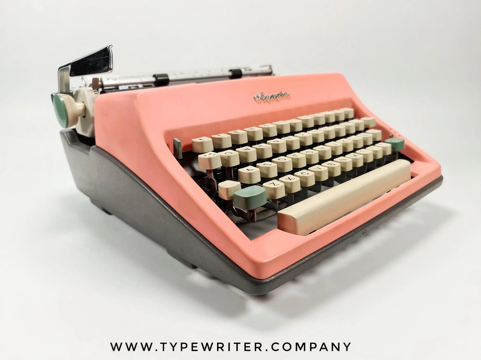 SOLD! Olympia SM Flamingo Pink, Vintage Manual Typewriter, Restored - ElGranero Typewriter.Company