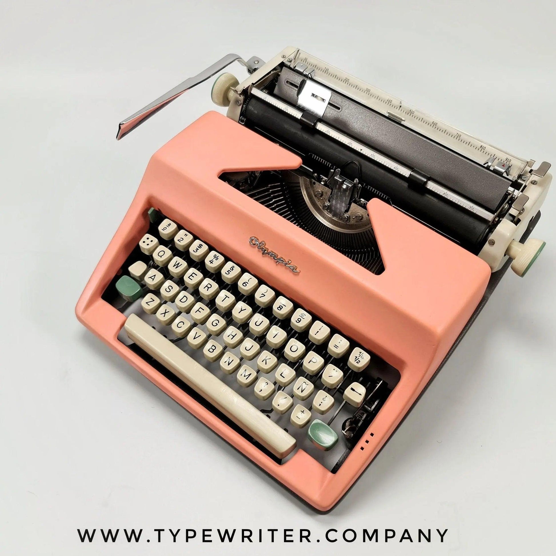 SOLD! Olympia SM Flamingo Pink, Vintage Manual Typewriter, Restored - ElGranero Typewriter.Company