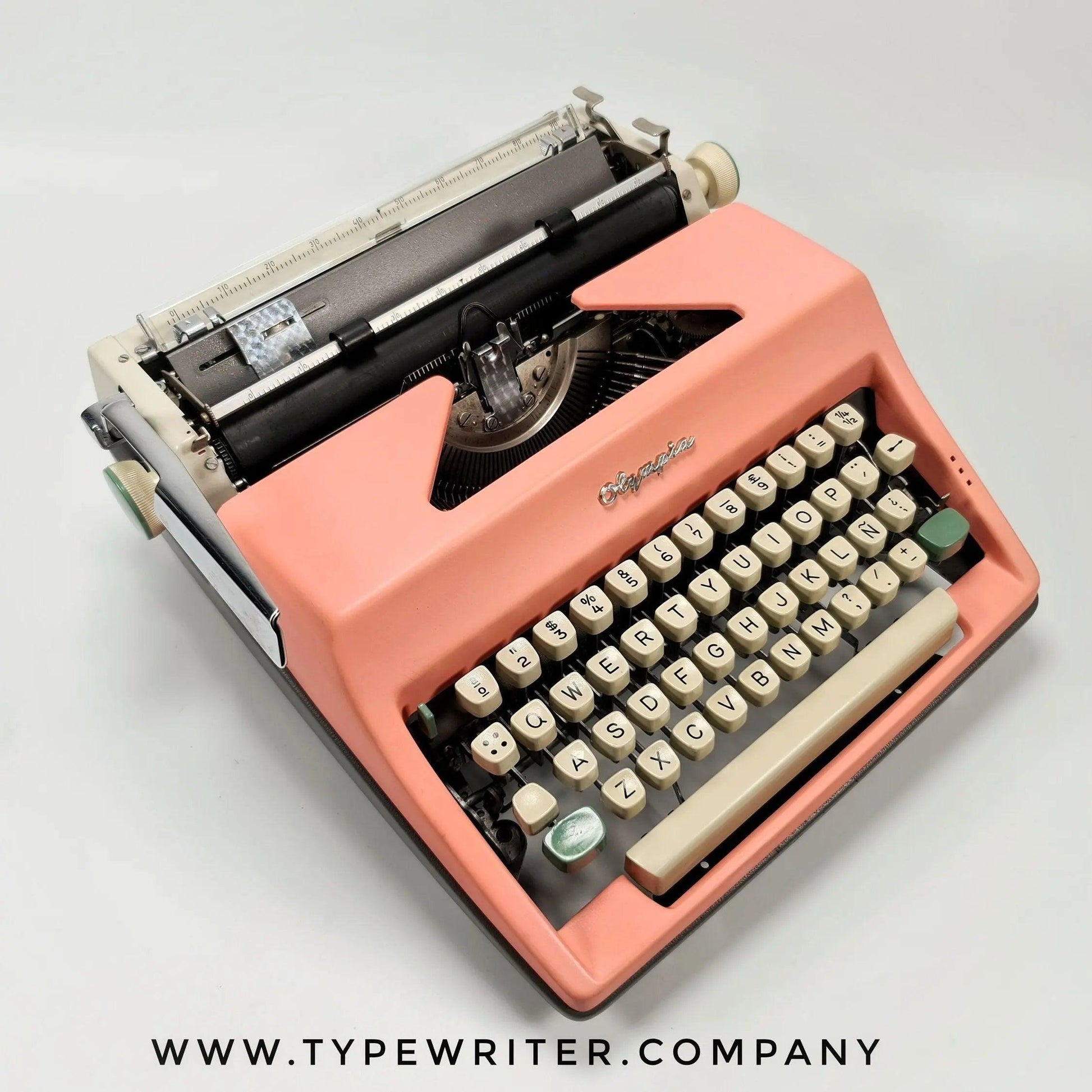 SOLD! Olympia SM Flamingo Pink, Vintage Manual Typewriter, Restored - ElGranero Typewriter.Company