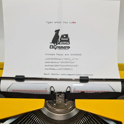 Adler Tippa, Yellow Manual Vintage Typewriter, QWERTY, Serviced - ElGranero Typewriter.Company