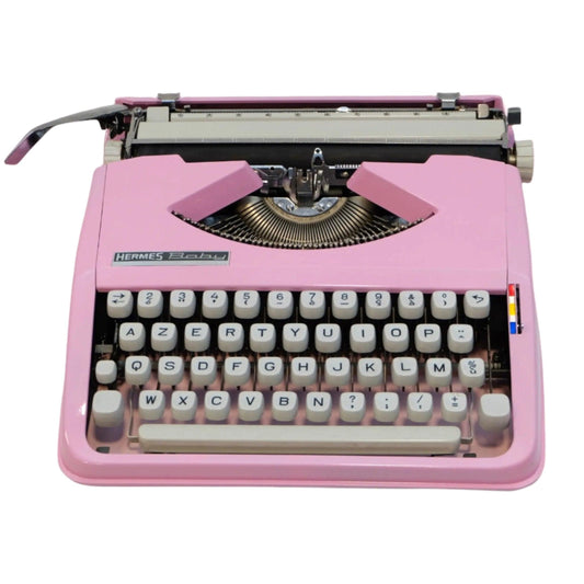CURSIVE Pink Hermes Baby Manual Vintage Typewriter, Refurbished - ElGranero Typewriter.Company