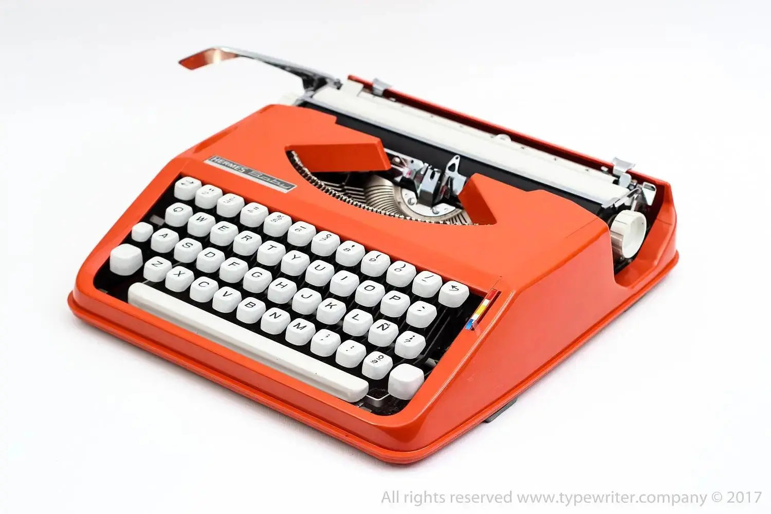 SOLD! Cursive font! Hermes Baby Orange, Vintage Manual Typewriter, Restored - ElGranero Typewriter.Company