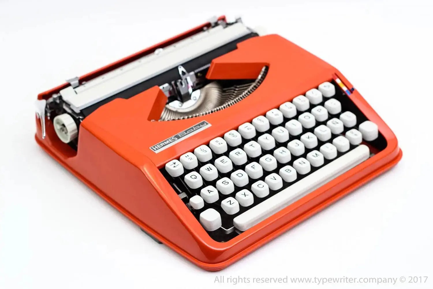 SOLD! Cursive font! Hermes Baby Orange, Vintage Manual Typewriter, Restored - ElGranero Typewriter.Company