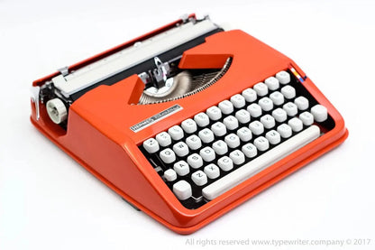 SOLD! Cursive font! Hermes Baby Orange, Vintage Manual Typewriter, Restored - ElGranero Typewriter.Company