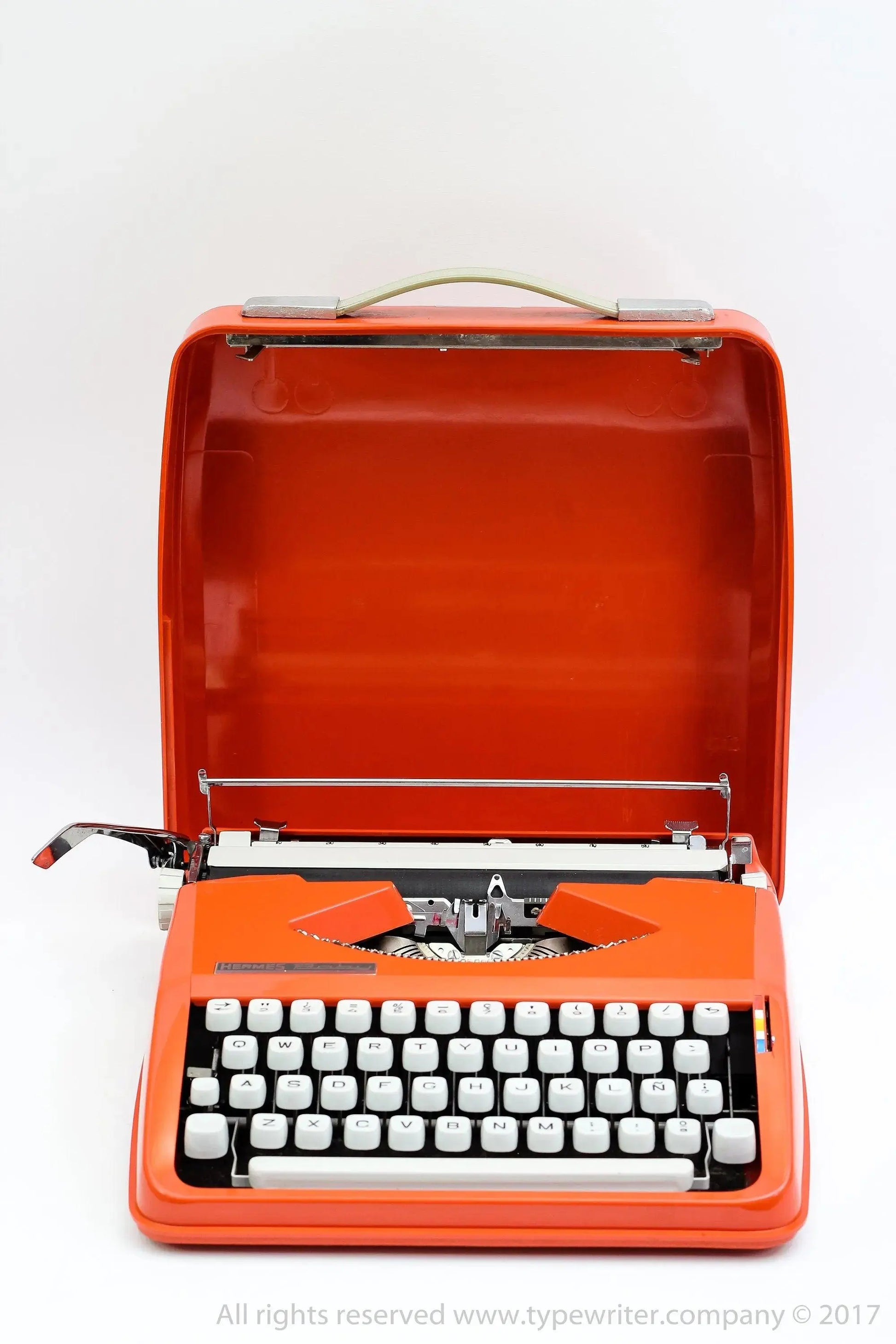 SOLD! Cursive font! Hermes Baby Orange, Vintage Manual Typewriter, Restored - ElGranero Typewriter.Company