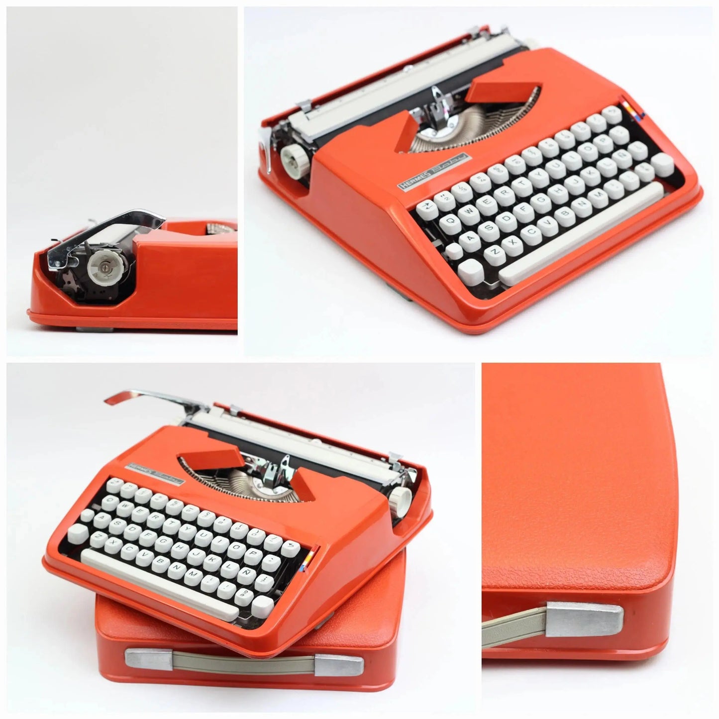 SOLD! Cursive font! Hermes Baby Orange, Vintage Manual Typewriter, Restored - ElGranero Typewriter.Company
