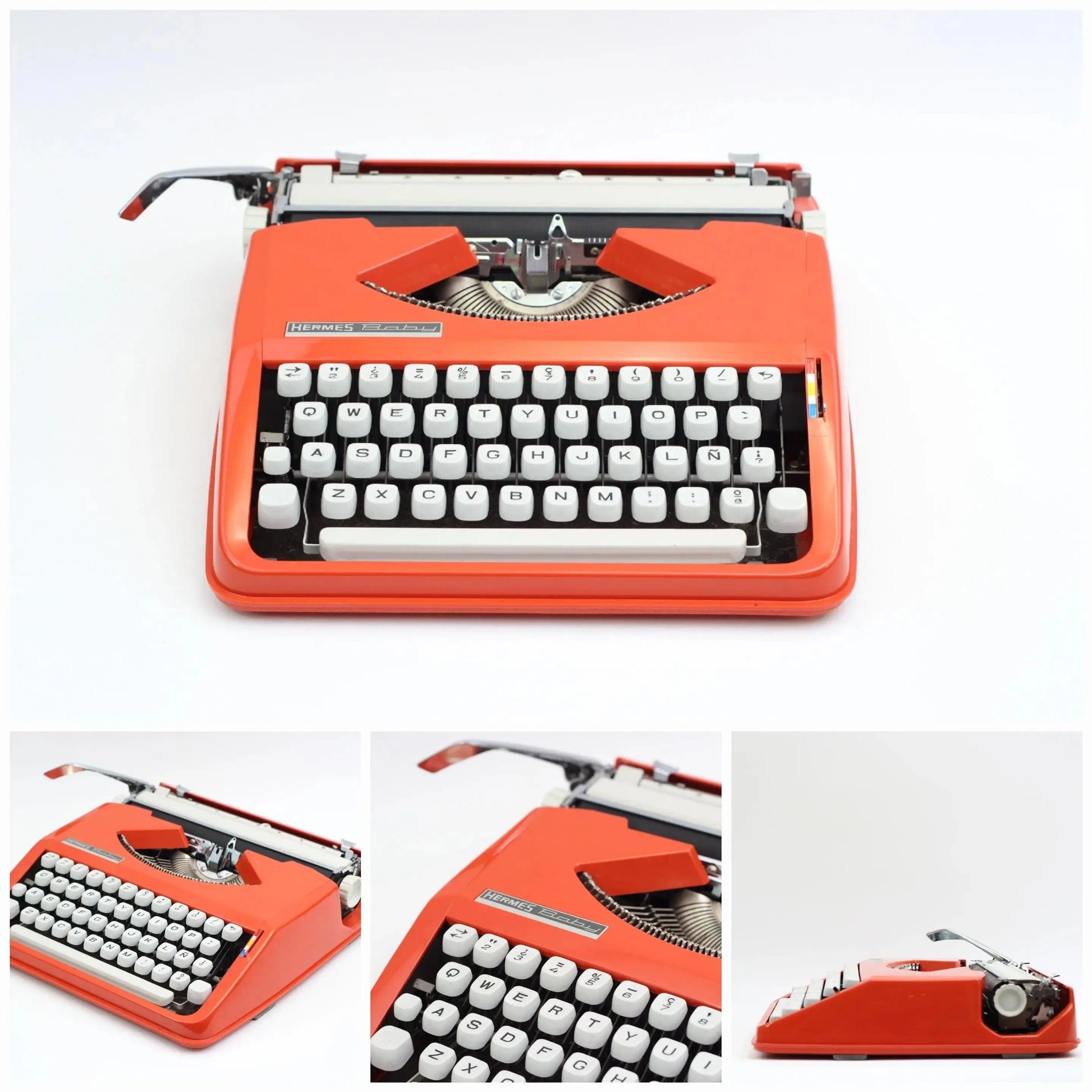 SOLD! Cursive font! Hermes Baby Orange, Vintage Manual Typewriter, Restored - ElGranero Typewriter.Company