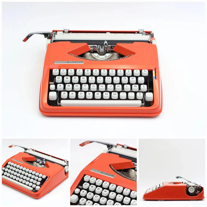 SOLD! Cursive font! Hermes Baby Orange, Vintage Manual Typewriter, Restored - ElGranero Typewriter.Company