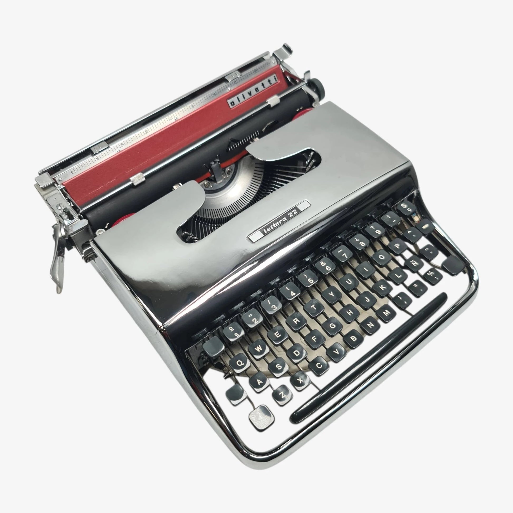 Olivetti Pluma 22 - Chrome Limited Edition Typewriter QWERTY  ElGranero Typewriter.Company