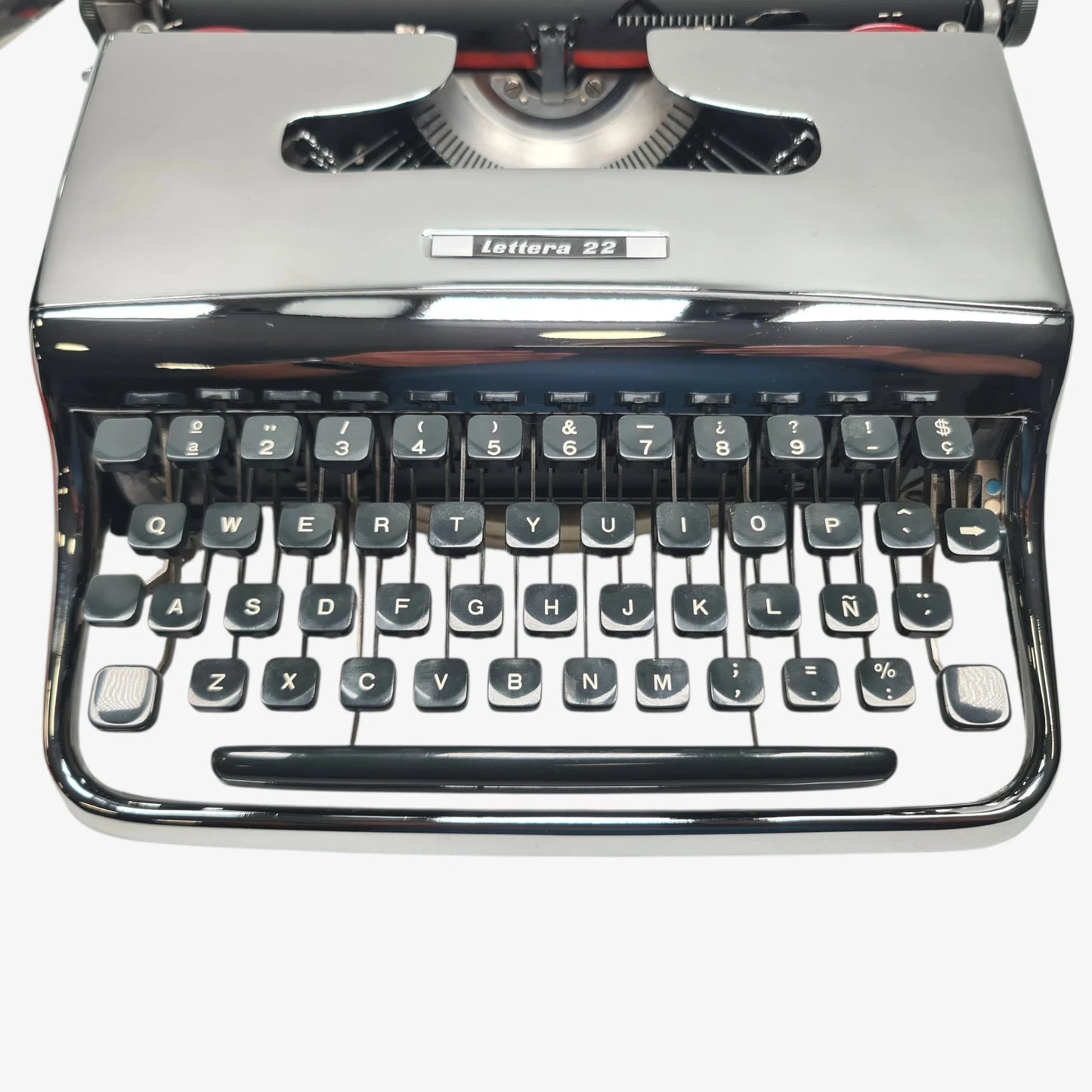 Olivetti Pluma 22 - Chrome Limited Edition Typewriter QWERTY  ElGranero Typewriter.Company