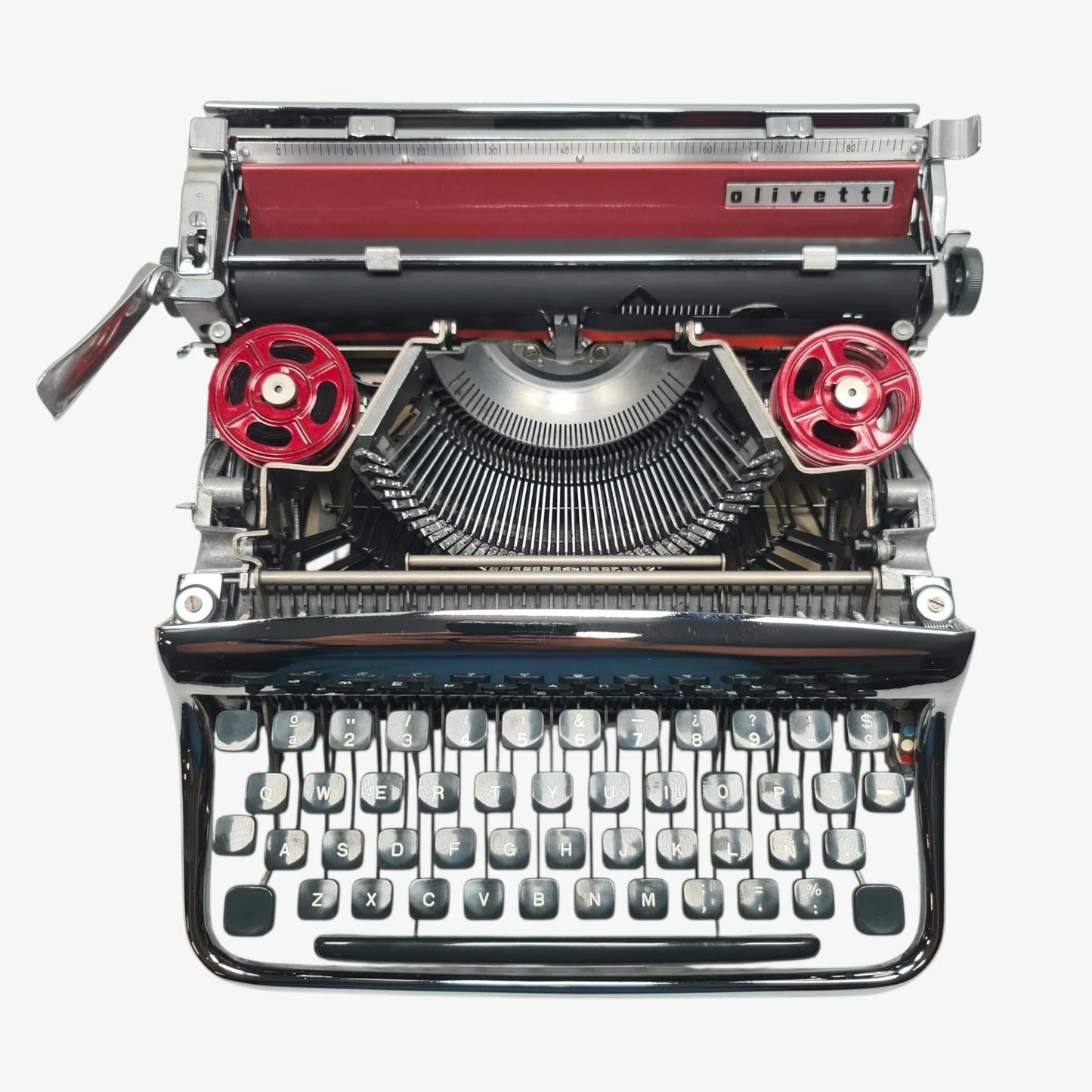 Olivetti Pluma 22 - Chrome Limited Edition Typewriter QWERTY  ElGranero Typewriter.Company