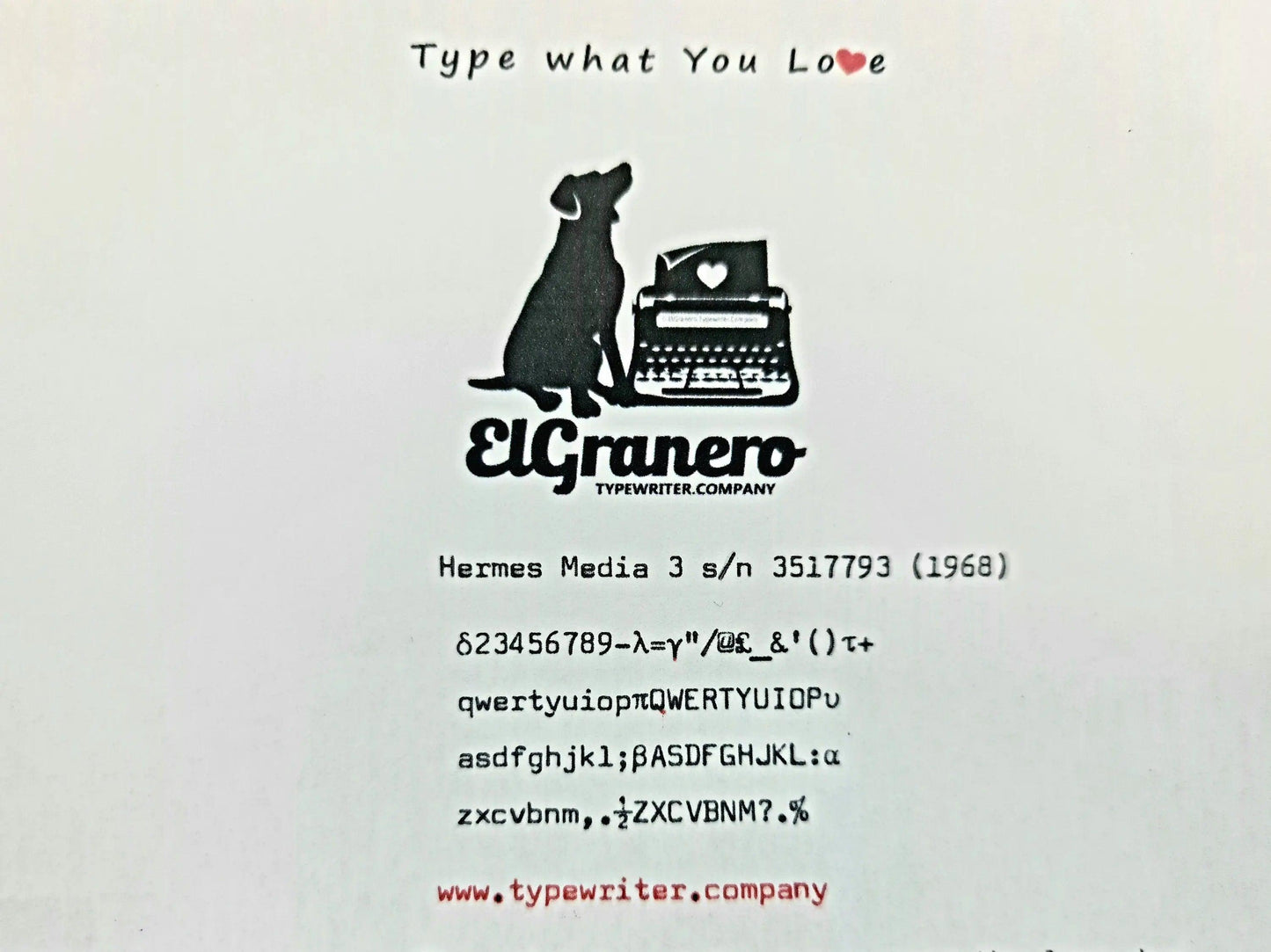 SOLD! Hermes Media 3 Typewriter 13cpi Elite Techno, Antique, Maths / Physics / Greek - ElGranero Typewriter.Company