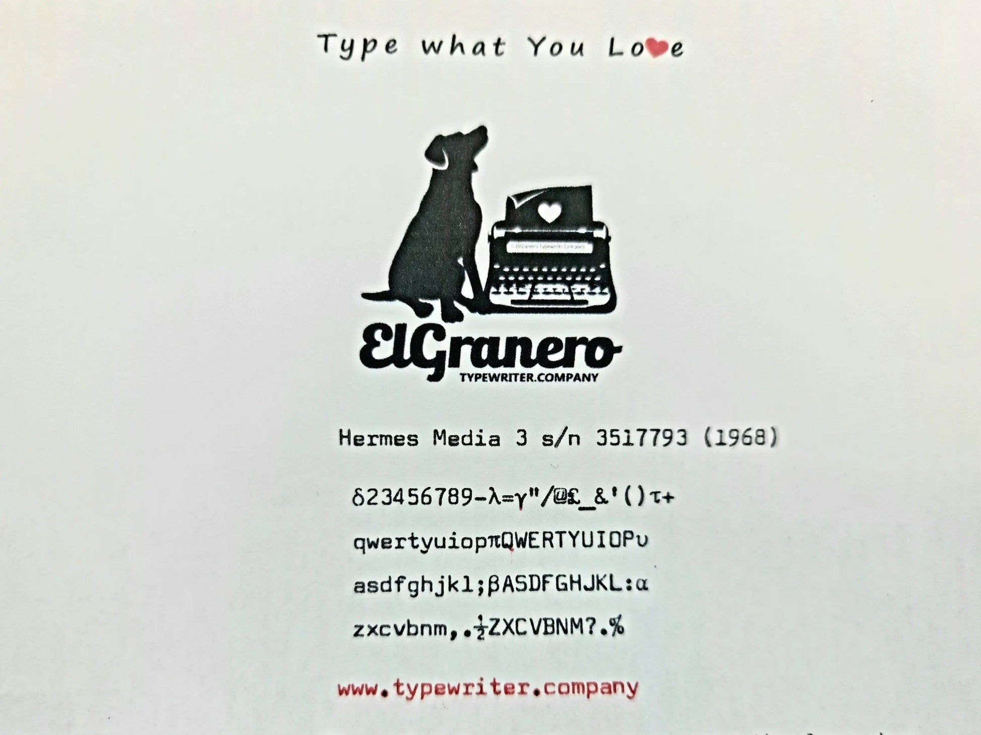 SOLD! Hermes Media 3 Typewriter 13cpi Elite Techno, Antique, Maths / Physics / Greek - ElGranero Typewriter.Company