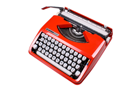 Hermes Baby, Orange Manual Vintage Typewriter, Serviced