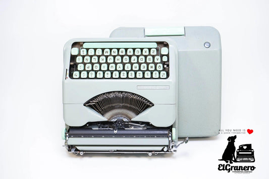 Hermes Baby Seafoam Green, Vintage Manual Typewriter, Restored - ElGranero Typewriter.Company